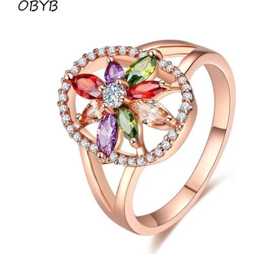OBYB Gorgeous Square Shape Women Rings Full Bling Iced Out Micro Pave Crystal Zircon Dazzling Bridal Ring Wedding Engage Ring
