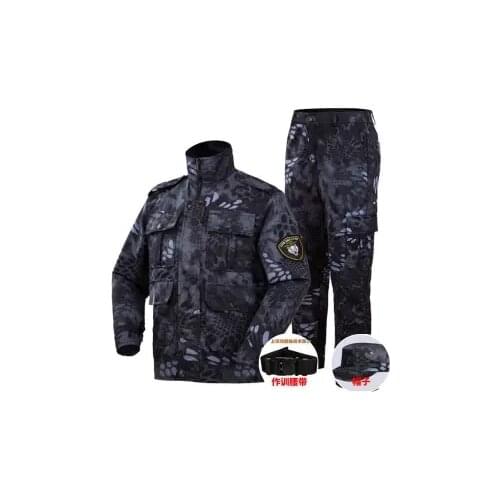 Military equipment tactical suits summer uniform black python lines camouflage men fighting