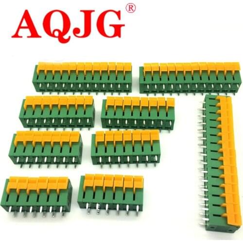 100PCS 5.08mm Pitch Spring Terminal Connector 2/3/4/5/10-20P KF142V Straight Pin PCB Mounted Screw Free RoHS AQJG