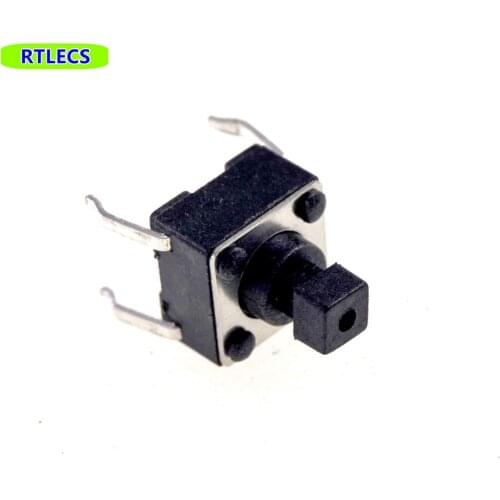 1000pcs 6x6x7.3 mm Tactile Switch SPST-NO Top Actuated Through Hole 6.0mm x 6.0mm Height 7.3 mm 250gf Square Knob Snap-In PC Pin