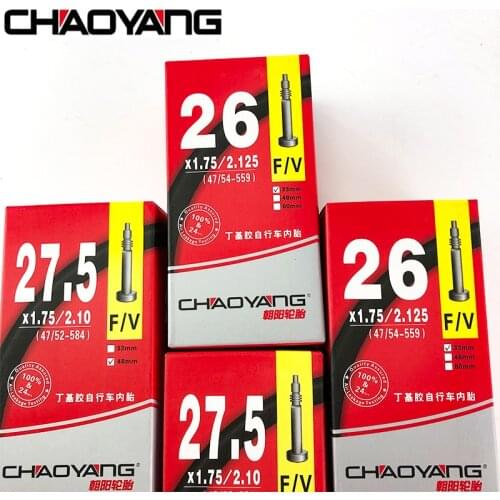 2 Pack CHAOYANG Bike Tubes 26x1.75/2.125 Or 27.5x1.75/2.10 Inner Tires Butyl Rubber MTB Road Bicycle Inner Tyre Replacements