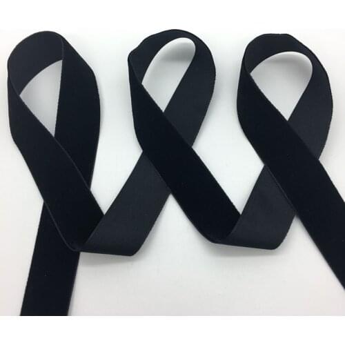 3 yards/lot 3/4"(20mm)Wide Black Velvet Ribbon Headband Clips Bow Wedding Decoration