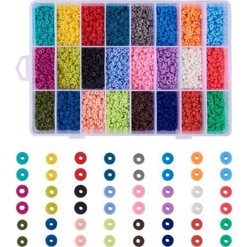 4080pcs 8mm Polymer Clay Beads Flat Round Chip Disk Loose Spacer Handmade Heishi Beads For DIY Jewelry Making Bracelet Necklace