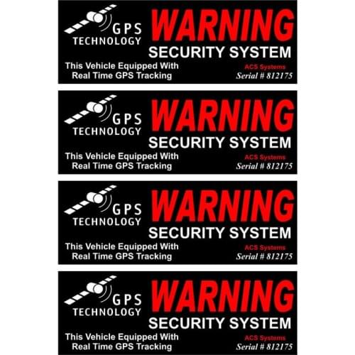 Car Decals GPS Warning Safety System Car Sticker Tracking Protected Motorcycle Anti-theft Decals Waterproof Stickers Car Styling