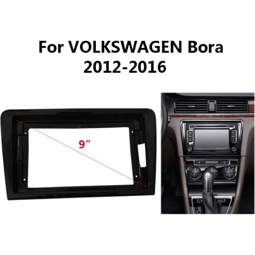Car Radio Fascia For VOLKSWAGEN Bora 2012-2016 9 inch Auto Stereo ABS Plastic Panel Bezel Faceplate Frame Dash Kit