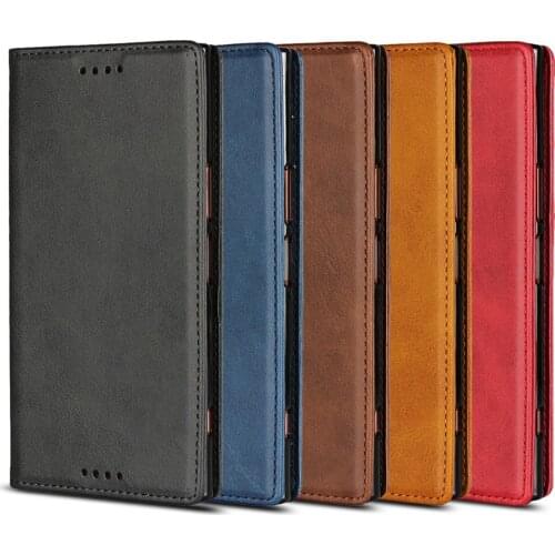 Coque Etui Case For Sony Xperia XZ Premium Case Cover Leather Luxury Calf Grain Magnetic Flip Wallet Fundas Bags Phone Shell