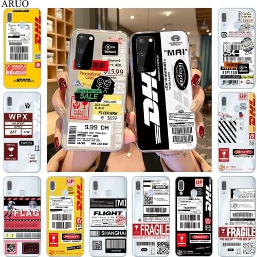 Dhl Express label Bar Code Soft TPU Phone Case for Samsung Galaxy A41 A42 A32 A12 A31 A21S A11 A51 A71 A20 A30 A40 A50 A70 cover