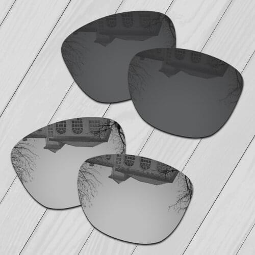 E.O.S 2 Pairs Black & Silver Polarized Replacement Lenses for Oakley Jupiter Sunglasses