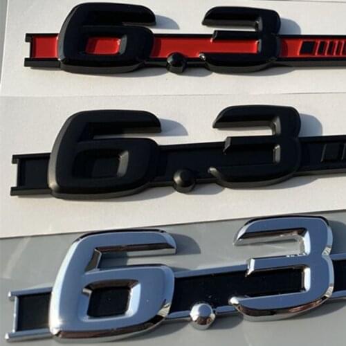 Chrome Matte Black Letter C63 6.3 Fender Emblem Badge Car sticker for Mercedes Benz AMG W207 W211 W212 W203 W204 W205 C63 E63