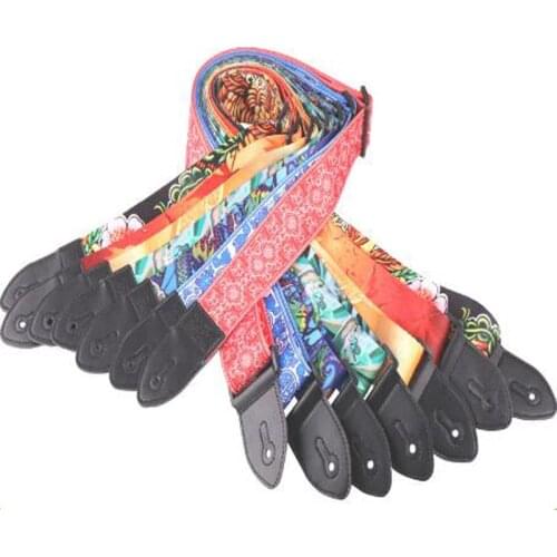Foreign trade new leather printing guitar straps for 155 cm instrument braces