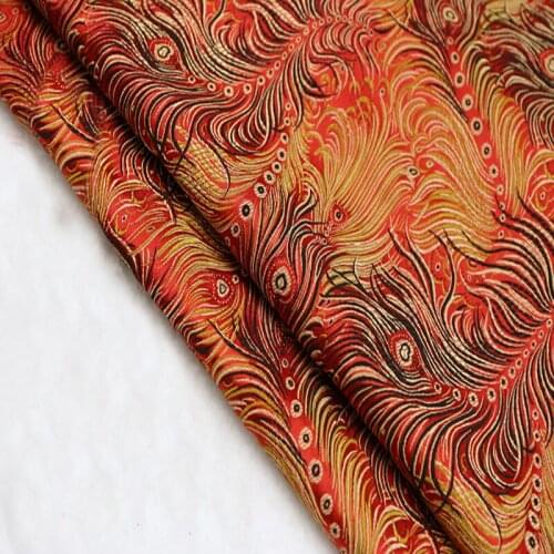 The graceful peacock Brocade Fabric Damask Jacquard Apparel Costume Upholstery Furnishing Curtain DIY Clothing Material BY meter