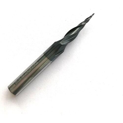 1pc HRC55 R0.25*D6*20*50L*2F Tungsten solid carbide Coated Tapered Ball Nose End Mills taper and cone endmills