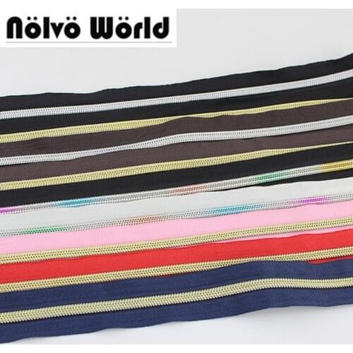 30Yards 5# Nylon Teeth Zipper,15 Colors,#5 Plastic Gold Silver Color Teeth zippers for DIY bags,clothing pants sewing