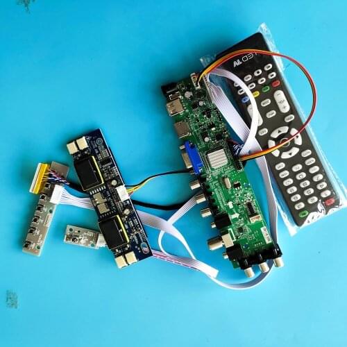 Kit for LM190E08-TLGG/LM190E08-TLH1 Digital LCD Panel HDMI VGA Controller 4 CCFL 30pin 1280X1024 board AV TV USB DVB-T remote