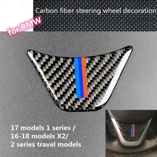 Suitable for BMW steering wheel stickers 1 series 2 series travel new X1 carbon fiber car pattern logo car modification parts