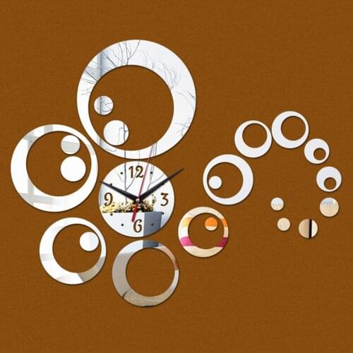 Hot new wall clock clocks reloj de pared large decorative home horloge living room acrylic mirror 3d diy stickers modern