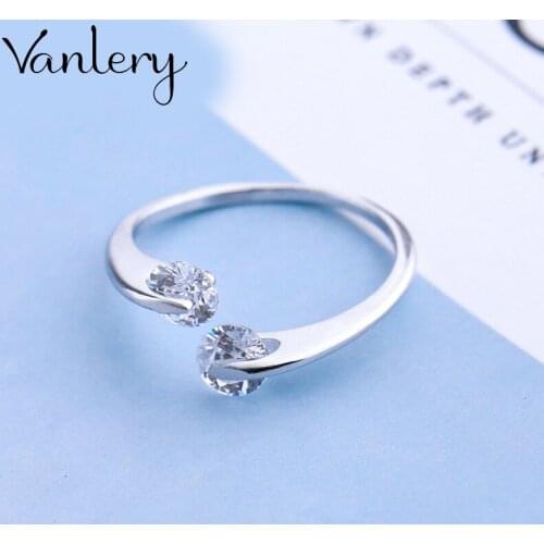 New Trendy Personality Punk Zircon Crystal Beads Rings For Women Lady Resizable Size Rings Party Jewelry Charm Gifts