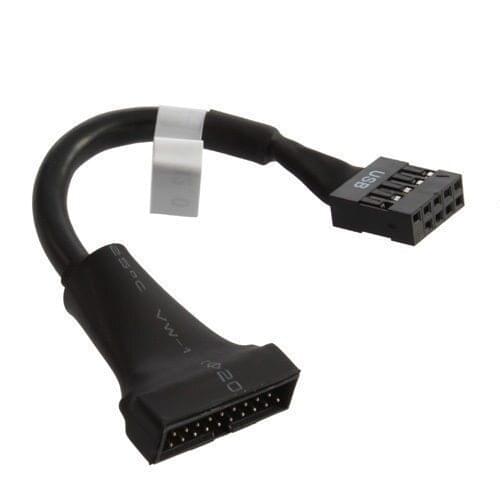 New USB 2.0 9Pin Housing Male To Motherboard USB 3.0 20pin Female Cable Board Card Extender Internal PC #T 10cm