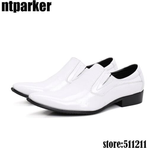 Ntparker Fashion Mens Shoes Formal Leather Men Dress Shoes Pointy Toe Wedding Dress Shoes for Men Zapatos Hombre, Big Size 46