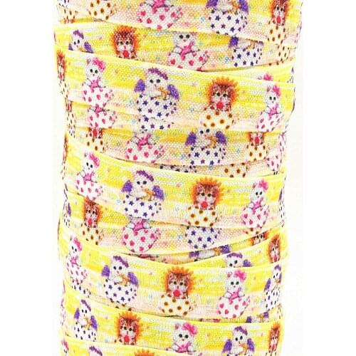 Q&N ribbon wholesale/OEM 5/8inch 16mm 161020004 cat printed fox folded over elastic FOE for hairbows free shipping