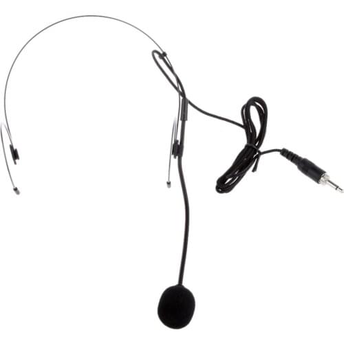 3.5mm Plug Black Wired Unidirectional Microphone Headworn Headset Mic