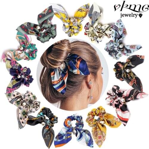 Fashion Bow-knot Floral Elastic Hair Band Big Bow Ribbon Elastic Hair bands Rubber For Women Girls Ladies Cute Hair Accessories