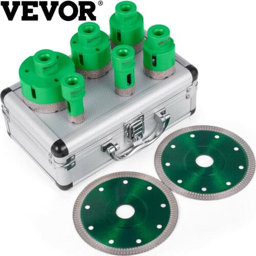 VEVOR Diamond Cutter Hole Saw Set Drill Bit and 1.4mm Thickness Blade M14 Mounting Thread W/ Case Tile Granite Marble Porcelain