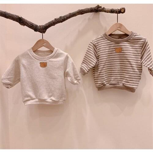 Koodykids Baby Boys Sweatshirts Autumn Casual Pants Toddler Boys Girls Striped Trousers Shirts Spring Korean Style Baby Pants