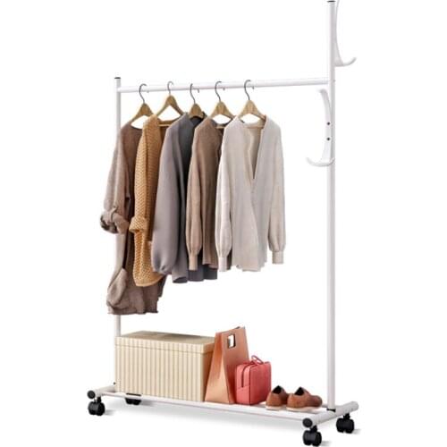 Clothes Hanger Coat Rack Floor Hanger Bedroom Hangers Simple Clothes Rack Household Hangers with Wheels Wardrobe