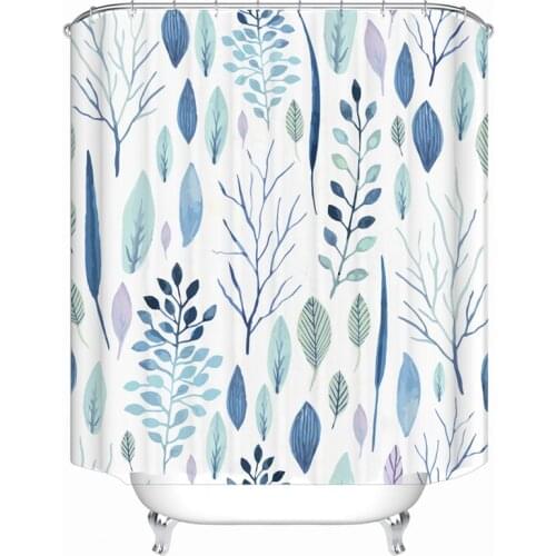 Floral Shower Curtain,Tropical Shower Curtain,Waterproof Fabric Shower Curtain for Bathroom with 12 Plastic Hooks