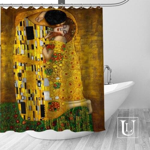 Custom Klimt Famous Paint Curtain Fabric Modern Shower Curtain bathroom beautiful Curtains Bath decor Polyester Cloth Waterproof