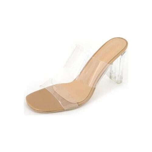 2019 HOT Clear Heels Slippers Women Sandals Summer Shoes Woman Transparent High Pumps Wedding Jelly Buty Damskie High Heels