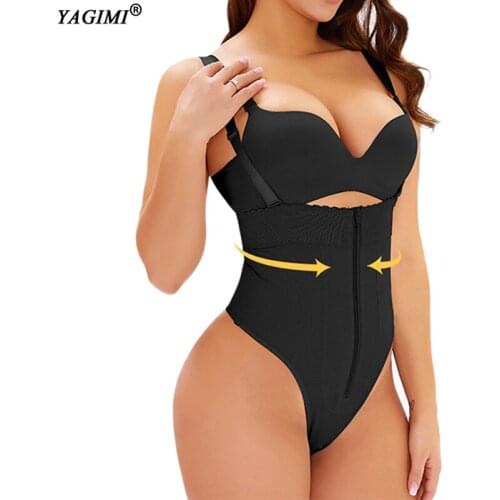 YAGIMI Women Bodysuits Tummy Belly Control Shaping Trimmer Body Shapers Butt Lifter Plus Size S-6xl with Shoulder Strap and Zip