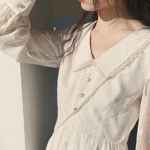 Bella Philosophy French Vintage Dress French Style Retro Chiffon Fairy Dress Casual Long Sleeve Spring Autumn Lady Vestido