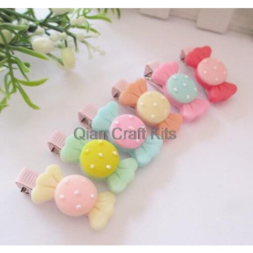 15pcs candy cute hair clips mix colors barrette food quirky kawaii original handmade in gift box