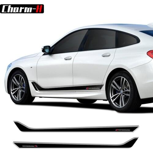 2pcs Black-Grey Car Body Door Side Stripes Skirt Vinyl Decal Stickers for BMW 6 Series GT 6gt G32 Gran Turismo Accessories