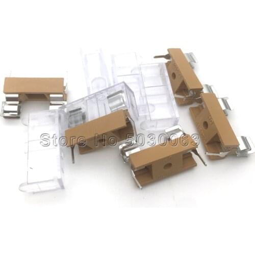 20pcs/lot FUSE glass tube fuse base socket 5x20mm fuse box/ clip yellow with transparent cover