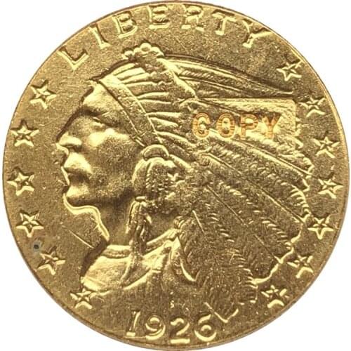 24-K gold plated 1926 $2.5 GOLD Indian Half Eagle Coin Copy