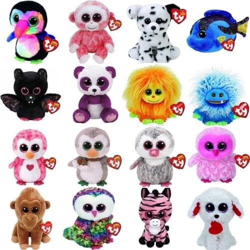 25cm Ty Unicorn Lion Fox Owl Peter Rabbit Sea Horse Elephant Lamb Doll Plush Stuffed Animal Collectible Toy Christmas Gift