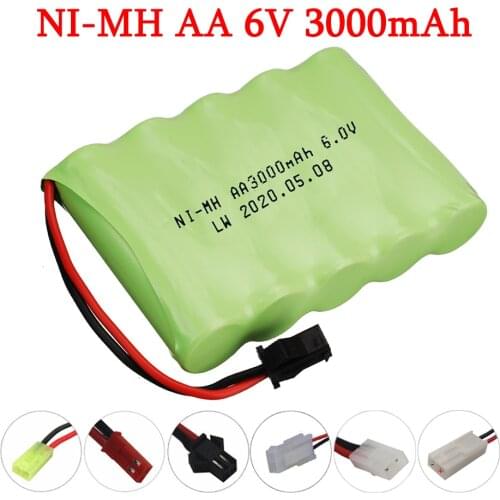 6V 3000mah NI-MH Battery for RC electric toys cars trucks tanks boats 6V nimh battery AA 6 v 3000 mah SM/JST/TAMIYA/EL-2P PLUG