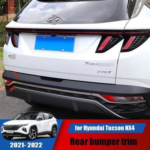For Hyundai Tucson NX4 2021 2022 car rear fog lamp rear bumper stainless steel chrome decoration upgrade exterior lamp eyebrow