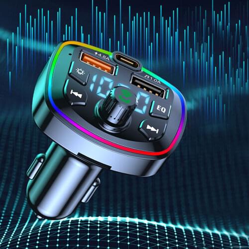 Bluetooth FM Transmitter Audio Car Kit FM Modulator Radio Adapter Car MP3 Player Support TF Card U-disk Dual USB