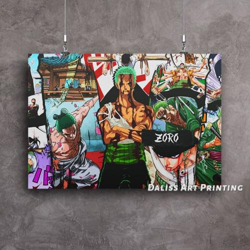 Canvas Anime One Piece Zoro Color Pictures Home Decoration Paintings Poster HD Prints Wall Art Modular Living Room Framed
