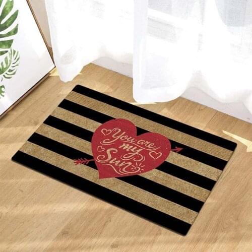 Welcome Doormat for Front Door Non Slip Rubber Floor Mat - Decorative Valentine Red Heart Doormats for Entrance Way Outdoors Ind