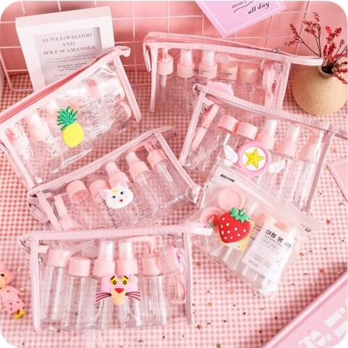 Travel Bottling Set Push-type Portable Cosmetic Skin Care Products Small Empty Bottle Sample Watering Can Spray Bo