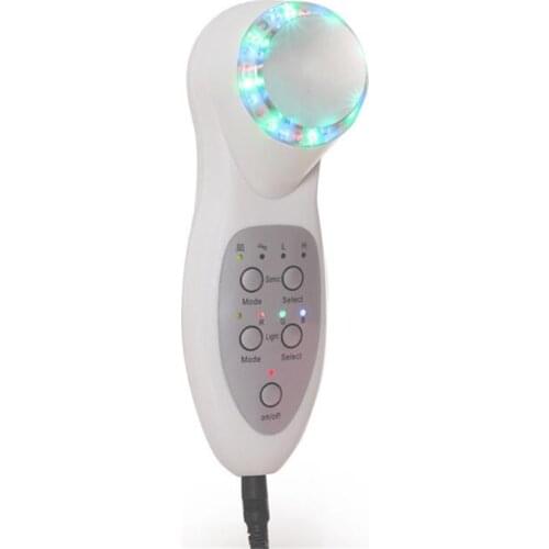 Led Colour Photon Ultrasonic Face Beauty Device Skin Cleaner Instrument Facial Tender Tighten Wrinkle Remover Slimming Massager