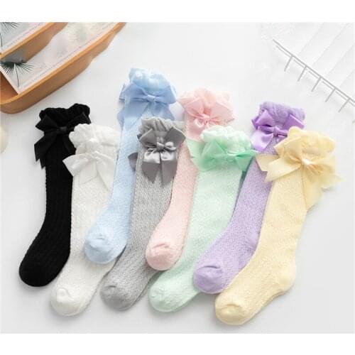 New Kids Socks Cute Bow Knot Baby Girls Knee High Socking Soft Children Socks Princess Toddler Leg Warmers Party Gift