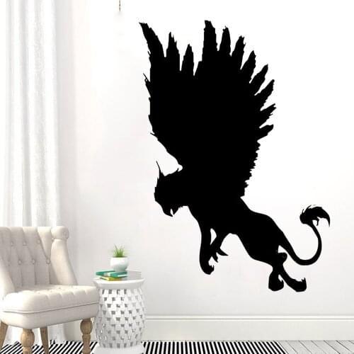 Griffin Mythical Greece Fantasy Wall Sticker Eagle Head Lion Body Winged Decals For Living Room Vinyl Removable Ru-395