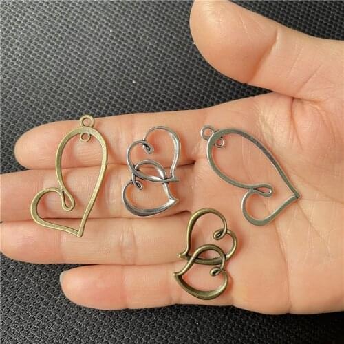 JunKang 10pcs Zinc Alloy Gold Mini Sweet Hollow Love Heart Shape Charms For DIY Earrings Jewelry Making Accessories