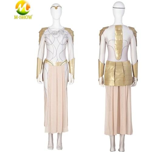 Superhero Thena Cosplay Costume Jumpsuit Dress Halloween Fancy Suit for Adult Women Outfit Free Custom Made